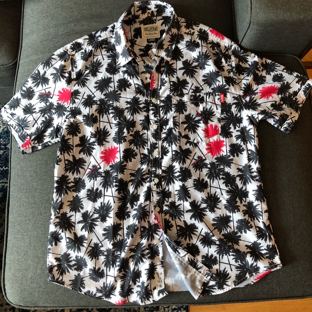 RSVLTS Palm tree short sleeve button up shirt